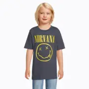 Nirvana-Smiley Boys Short-Sleeve Classic Graphic T-Shirt (Gray, 4-5, 6-7, 8, 18)