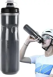 Outdoor Riding Water Cup, Cycling Water Kettle, 720ml Sports Bottle, Heat Preservation Design, Portable Construction, (1 Piece, Black, Gray), Great For Active Lifestyles