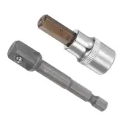 Hex Bit Socket H8 Bit 3/8" Drive 2" Length CR-V Socket with Socket Extension