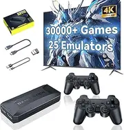 M16 Retro Gaming Console with 20000/30000+ Classic Games, 25 Emulators, 4K HDMI Output, 64/128G Storage and 2 Wireless Controllers, Plug and Play Classic Video Game System for TV (128g)