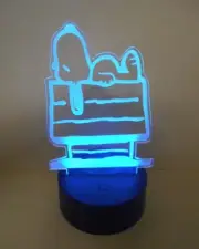 Snoopy Sleeps 6" Custom Peanuts Laser Engraved 3D Acrylic LED night Light Lamp