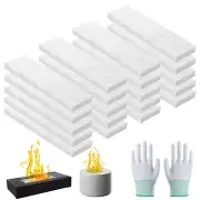 20 Pcs Ceramic Wool Wick for Tabletop Fire Pit, Carbon Felt Wick for Ethanol ...