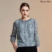在飛比找momo購物網優惠-【Master Max】彈性領口花布七分袖雪紡上衣(8327