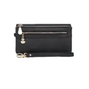 Women Double Zipper Polish Leather Long Wallet Ladies Casual Clutches Purse Card Holder