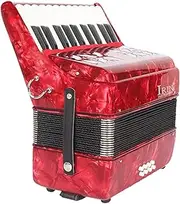 rockible 22 Keys Accordion for Kids, 8 Bass Portable Musical Device for Learning, Red