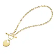 Zamel's 9ct Yellow Gold 18cm Heart T-Bar Bracelet Elegant Women's Jewellery