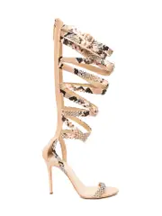 Giuseppe Zanotti for Jenifer Lopez Brown Strappy Gladiator Sandals