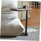 Modern Minimalist C Shaped Side Table, Wooden Sofa Table with Adjustable