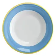 G.E.T. PA1601901424 Corona Calypso Blue Porcelain 6.5" dia. Rolled Edge Plate