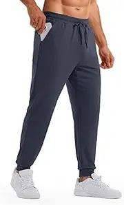 [Rdruko] Men's Joggers Pants with Zipper Pockets Stretch Tapered Track Pants Athletic Casual Sweatpants for Gym Running