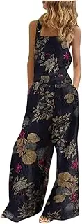 [Generic] Cocktail Women Pantsuit Women's Overalls Jumpsuit Pants Wide Leg Print Casual Bib Floral Sleeveless Summer Women's Jumpsuit Strapless Jumpsuit