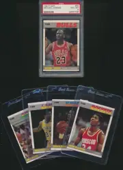 1987 FLEER BASKETBALL COMPLETE SET (132) NM-MT MICHAEL JORDAN 2nd YEAR PSA 8