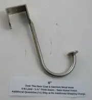 6" Over The Door Coat & Garment Metal Hook - 5 lb Limit - Satin Nickel Finish