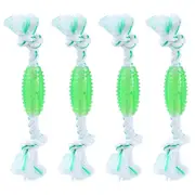 4x Paws & Claws 20cm Fresh Breath Pet Dental Rope Dog Toy Chew Bite Clean Asst