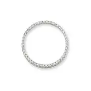14k White Gold Real Diamond Circle Pendant