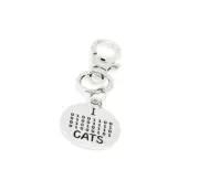 I Love Cats Clip On Charm, Binary Code, Computer Nerd, Computer Programming