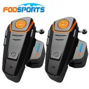 2X FODSPORTS BT-S2 Motorcycle Helmet Intercom Bluetooth Headset 1000M FM 2 Rider