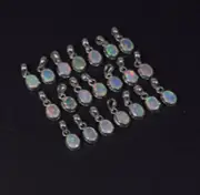 Wholesale 21pc 925 Solid Sterling Silver Cut Ethiopian Opal Pendant Lot i711