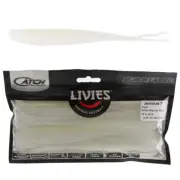 Catch Black Label Livies Jerkshad Soft Bait 7in White Warrior Glow Qty 4