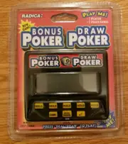 1980s RADICA BONUS POKER & DRAW POKER ELECTRONIC HANDHELD GAME-NEW/SEALED
