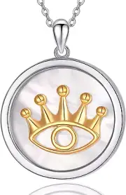 Evil Eye Jewelry for Women Pendant Necklace Silver Third Eye Protection Gifts