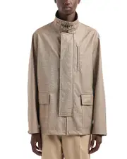 Emporio Armani Silky Finish Buckle Closure Wool Coat