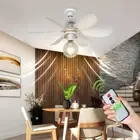 Ceiling Fan LED Lamp E27 Base Remote Control Socket Fan Lamp for Bedroom Kitchen