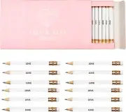 50 Pack Half Pencils with Eraser Bridal Shower Mini for Games Golf pencils LOVE