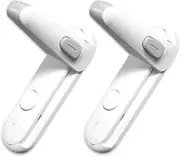 Lertenys Child Proof Door Lever Lock, Baby Safety Door Handle Lock, Easy to Install and Use 3M VHB Adhesive No Tools or Drill (White, 2 Pieces)