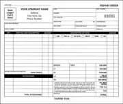 500 Automotive Vehicle Repair Shop Forms/ 2 Part Carbonless / 7 x 8.5 TMG021