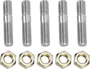 Akozon Turbo Stud Kit, Stainless Steel Head Stud Kit M10x1.25 50mm for DSM 1G EVO1~10 TD05H TD06 Turbos
