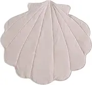 Seashell Baby Rug: Floor Mat for Nursery Decor, Khaki, as described