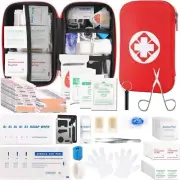 Mini Travel First Aid Kit, Emergency Kit with 201PCS First Aid Supplies and