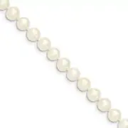 14k Yellow Gold Childrens 6-7mm White Egg Freshwater Cultured Pearl Necklace 14"