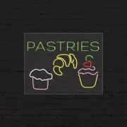 Pastries Sign for Business Displays | LED Flex Neon | 31"W x 24"H x 1"D