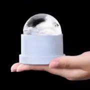 Whiskey Ice Cube Mold, Round Ice Ball Mold With Lid, White Freezer Ice Cube