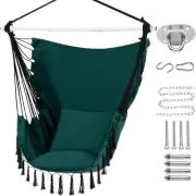 Homodoskey Hammock Chair Hanging Rope Swing Chair with 2 Seat Cushions & Inst...