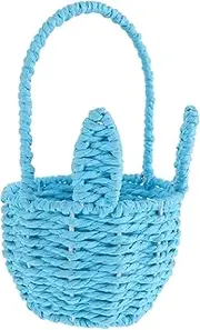 Abaodam Small Cartoon Ear Basket Cute Storage Container for Candy and Handwoven Decorative Flower Girl Basket for Weddings and Organizing Small Items