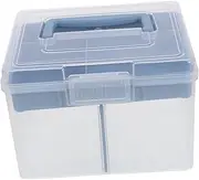 SEWACC Clear Plastic Storage Box with Removable Tray Multipurpose Organizer for Coins Cash Cards Moisture Resistant Container with Handle for Home Travel and Office Use