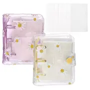 Clear 3 Ring Binder Cover, 2 Pack PVC Notebook Binder, Purple Yellow