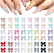 Bow Nail Charms 200PCS Colorful Nail Bow Resin Bow Gems for Nails Cute Nail Gems for Nails and DIY Crafts Bow Charms for Nails Bow Nail Stickers Bows Nail Charm