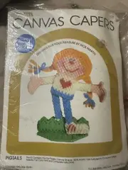 VTG Sealed 1980 PIGTAILS Canvas Capers Plastic Canvas Kit 108 Leisure Arts Gift