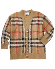 Burberry Vintage Check Wool-Blend Cardigan