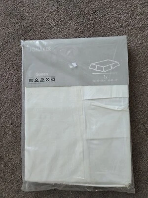 New ! IKEA Jonaker White Cotton Bed Skirt Queen | pleated: new in package