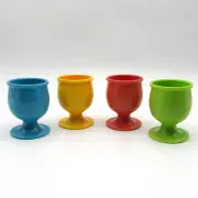 ZAK! DESIGNS MELAMINE EGG CUPS ASSORTED COLORS SET OF 4 EUC