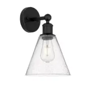 Innovations Berkshire 1Lt 8" Sconce, Black/Seedy - 616-1W-BK-GBC-84