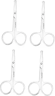 Stylish 4-piece Grooming Scissors Set: Nose Hair Eyebrow Mustache and Brow Trimmers