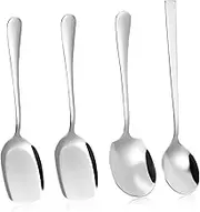 FELTECHELECTR 1 Set Stainless Steel Spoon Set Spatulas Large Rice Spoon Soup Spoon Shape Size Utensil Serving Buffet Spoons Dinnerware Serve Versatile Scoops for Service Spoon Silver