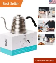 Stainless Steel Gooseneck Kettle with Thermometer for Perfect Pour Over Brewing