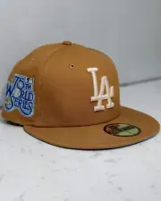 NEW ERA 59FIFTY 5950 LOS ANGELES DODGERS 75TH SIDE PATCH FITTED HAT CAP SIZE 7